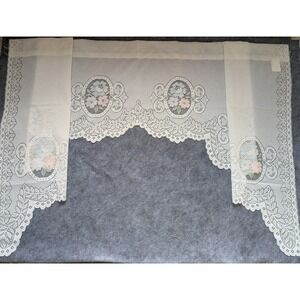 VTG Classic Traditions Lace Valance Curtain April Swag Creamy Vanilla 69x34